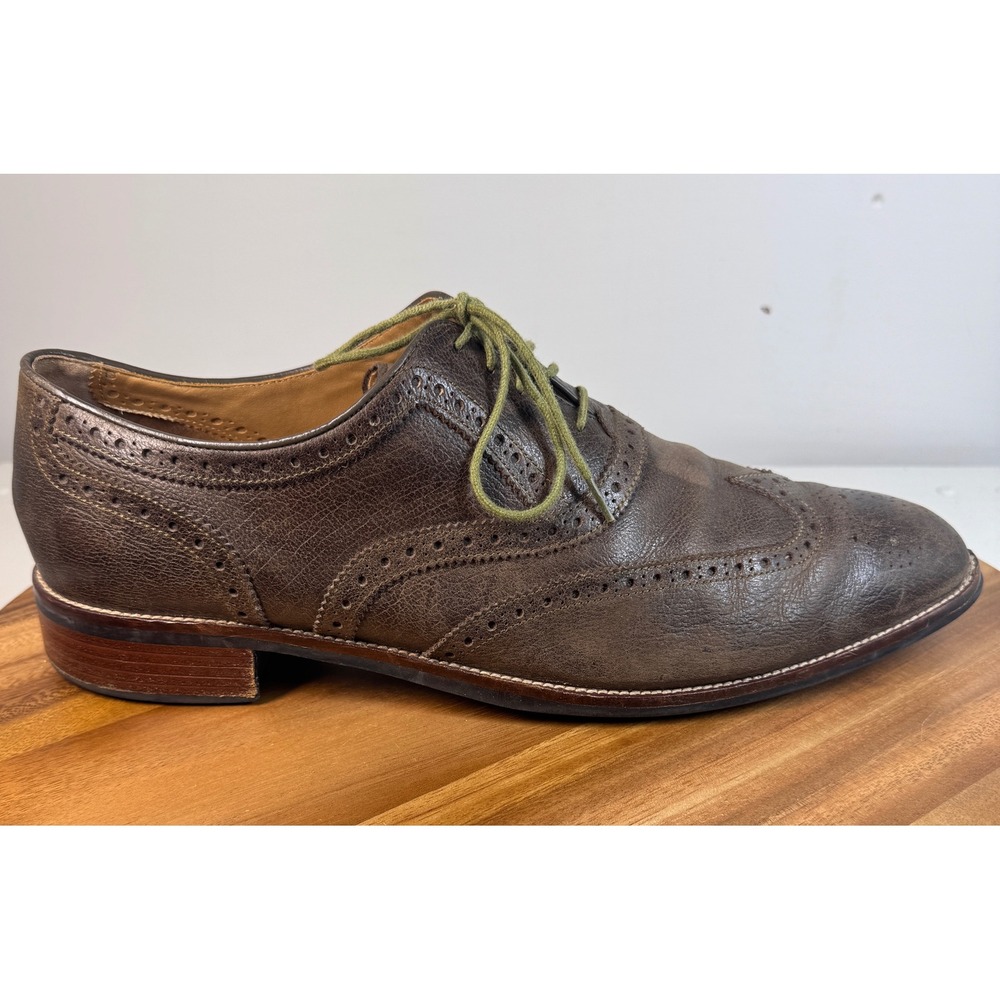Cole Haan Mens Wingtip Oxfords Brown Leather Grand OS Lace Up Dress Shoes Sz 15M